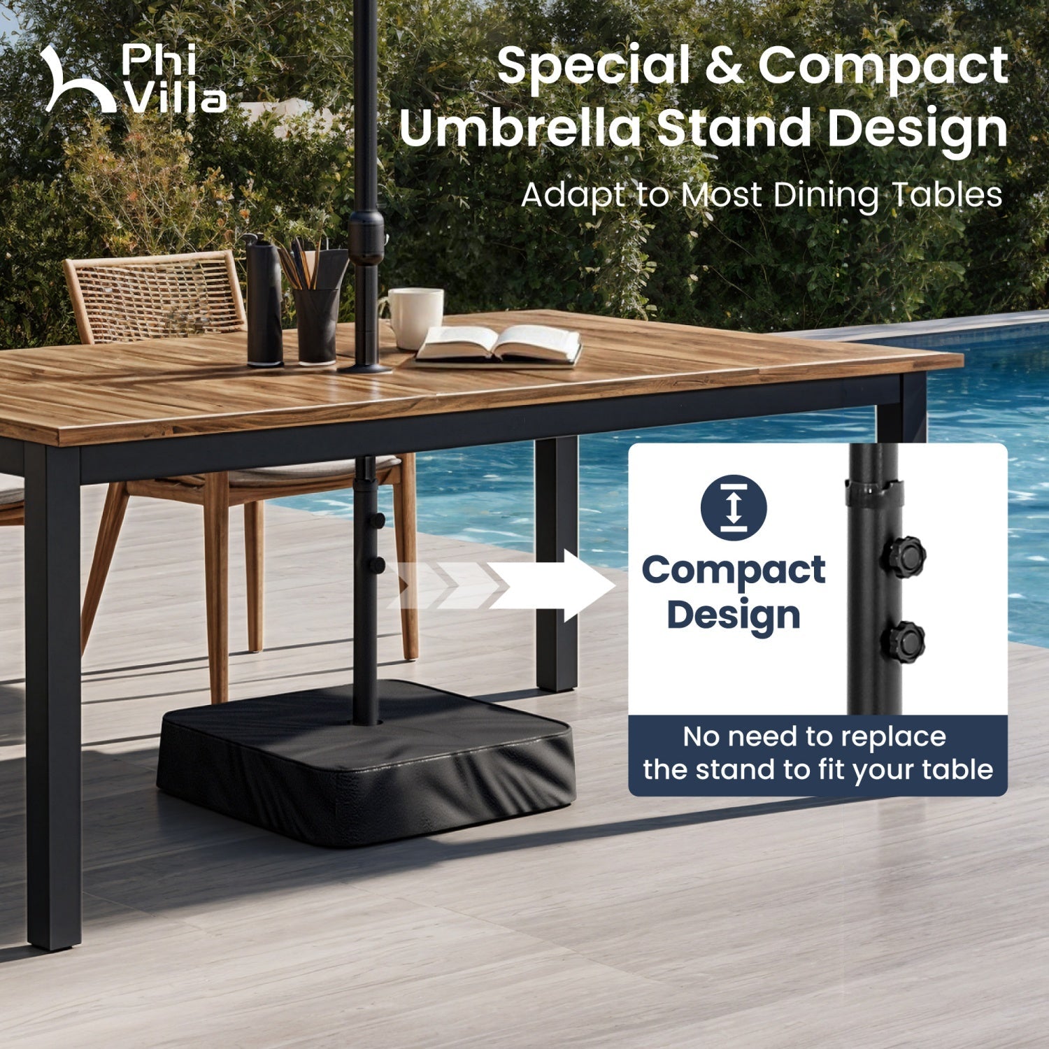 15ft Double-Sided Patio Extra Large Twin Umbrella with Base