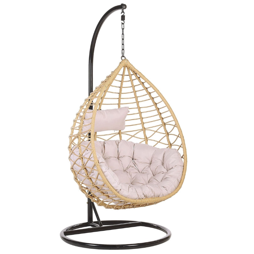 Fotel wiszący deluxe ze stojakiem - Premium bawełna