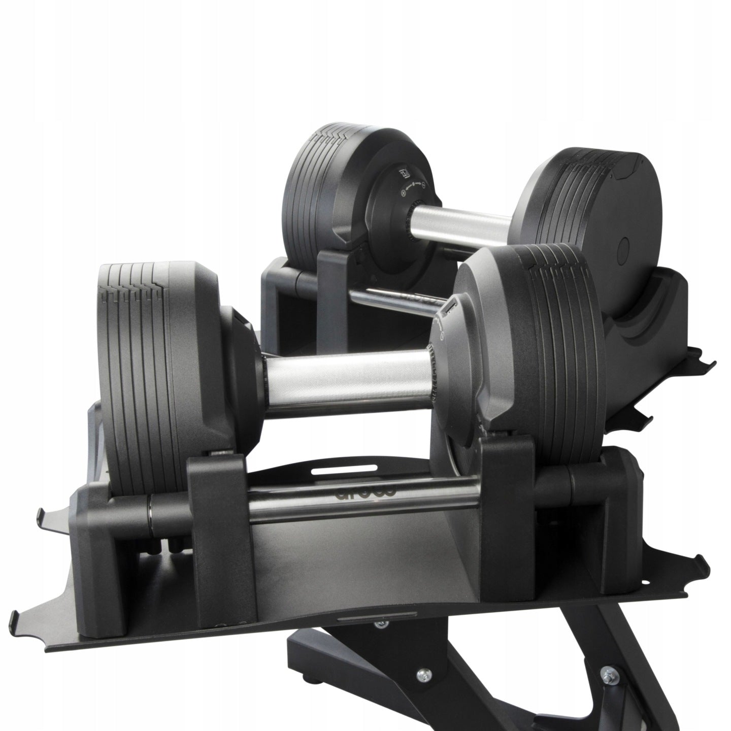 ZESTAW 2X HANTLE REGULOWANE CZARNE 23,5KG + STOJAK CZARNY NA HANTLE DO 100