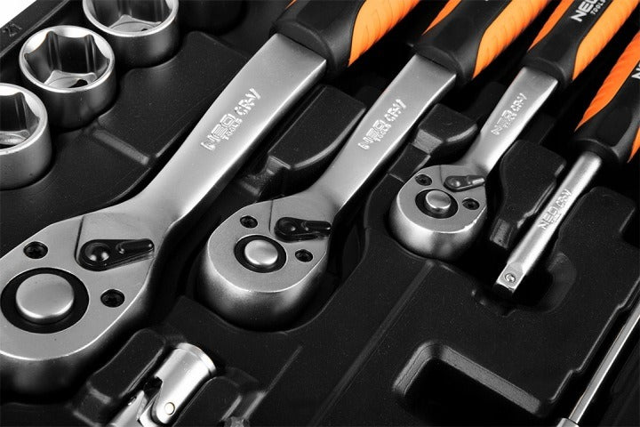 NEO Zestaw Kluczy Nasadowych 216 el. 1/2" 1/4" 3/8" - Klucze Nasadowe CrV