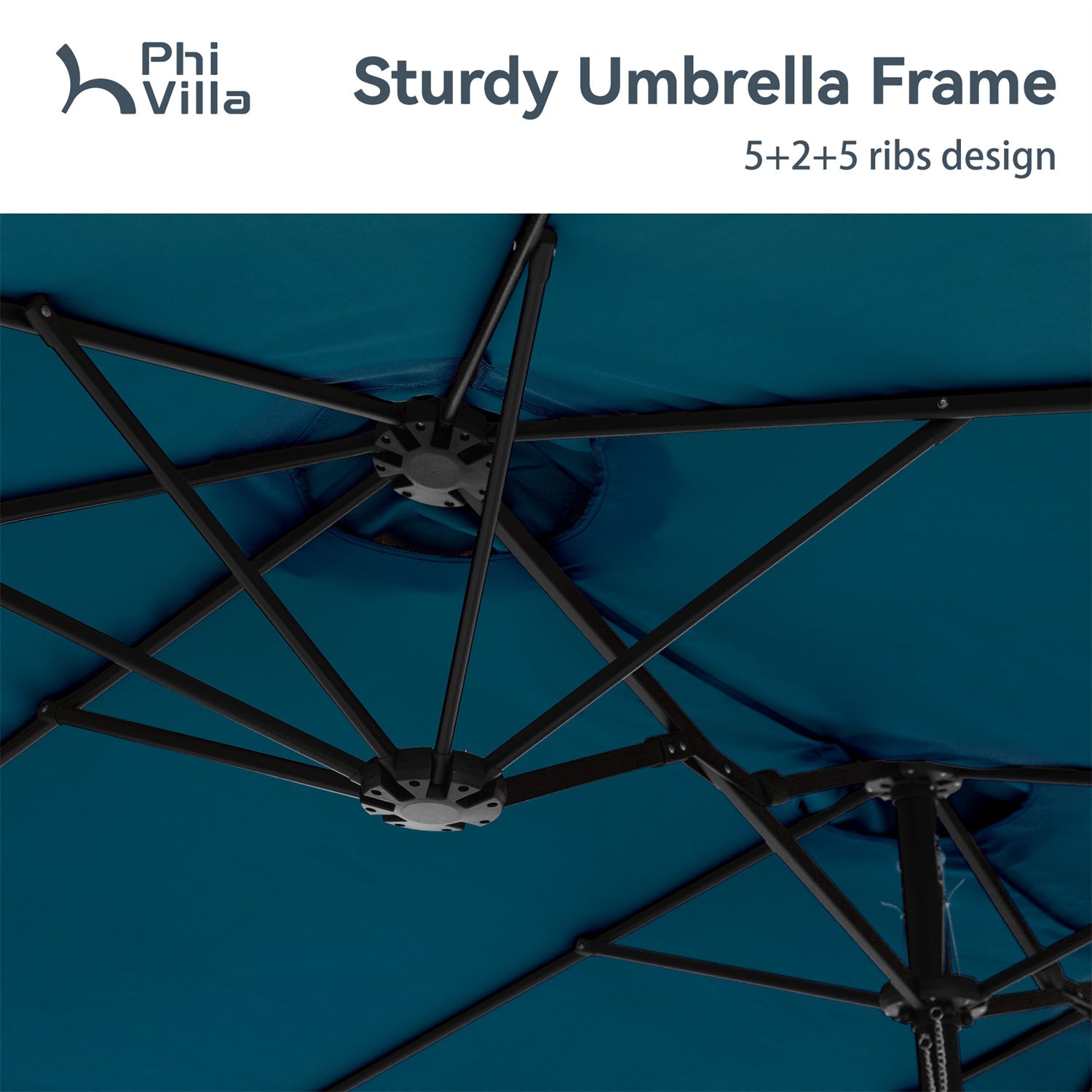 15ft Double-Sided Patio Extra Large Twin Umbrella with Base