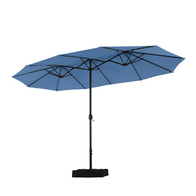 15ft Double-Sided Patio Extra Large Twin Umbrella with Base