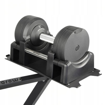 ZESTAW 2X HANTLE REGULOWANE CZARNE 23,5KG + STOJAK CZARNY NA HANTLE DO 100