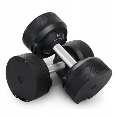 ZESTAW 2X HANTLE REGULOWANE CZARNE 23,5KG + STOJAK CZARNY NA HANTLE DO 100