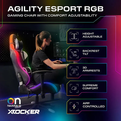 X ROCKER - AGILITY ESPORTS FOTEL GAMINGOWY Z RGB NEO MOTION SYNC™