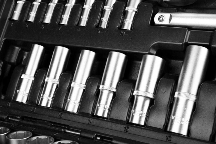 NEO Zestaw Kluczy Nasadowych 216 el. 1/2" 1/4" 3/8" - Klucze Nasadowe CrV