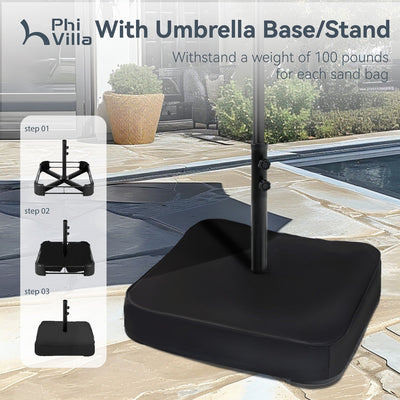 15ft Double-Sided Patio Extra Large Twin Umbrella with Base