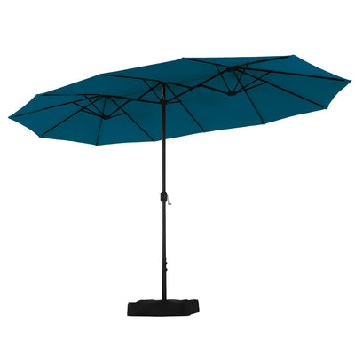 15ft Double-Sided Patio Extra Large Twin Umbrella with Base