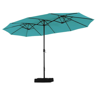 15ft Double-Sided Patio Extra Large Twin Umbrella with Base
