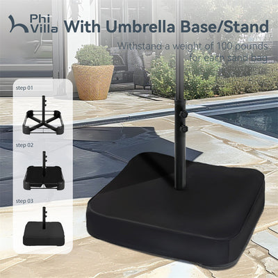 15ft Double-Sided Patio Extra Large Twin Umbrella with Base
