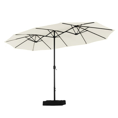 15ft Double-Sided Patio Extra Large Twin Umbrella with Base