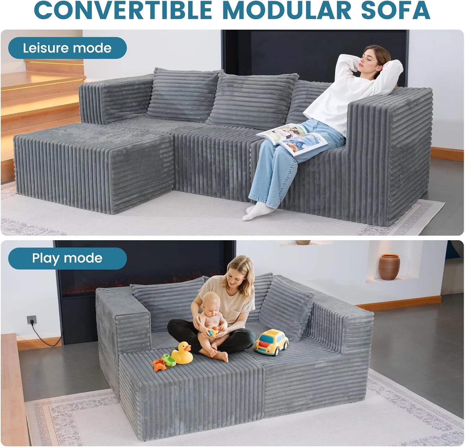 "Boneless Couch Grey" - Kanapa bez ramy Szara